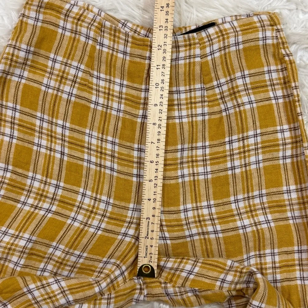 Reformation Linen Plaid Pants in 